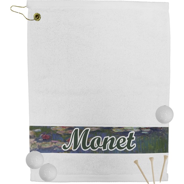 Custom Water Lilies by Claude Monet Golf Bag Towel