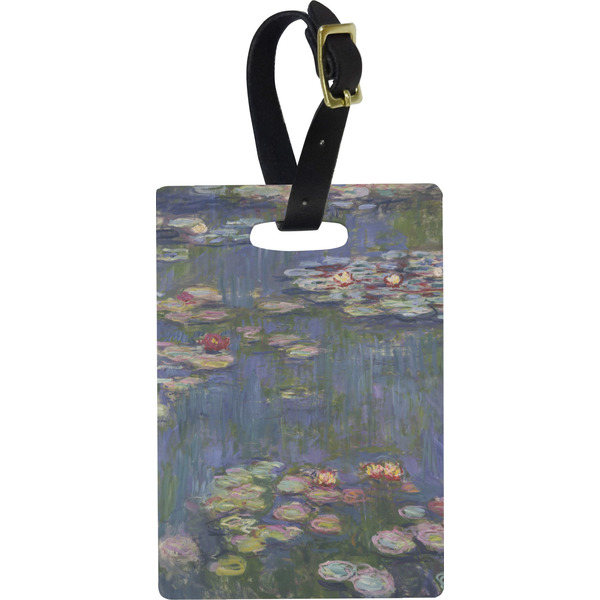 Custom Water Lilies by Claude Monet Plastic Luggage Tag - Rectangular