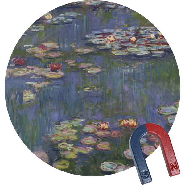 Custom Water Lilies by Claude Monet Round Fridge Magnet