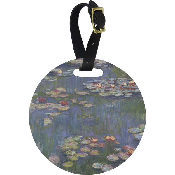 Custom Water Lilies by Claude Monet Plastic Luggage Tag - Round