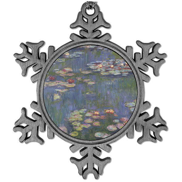Custom Water Lilies by Claude Monet Vintage Snowflake Ornament