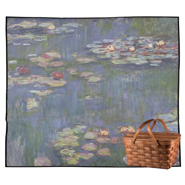 Custom Water Lilies by Claude Monet Outdoor Picnic Blanket