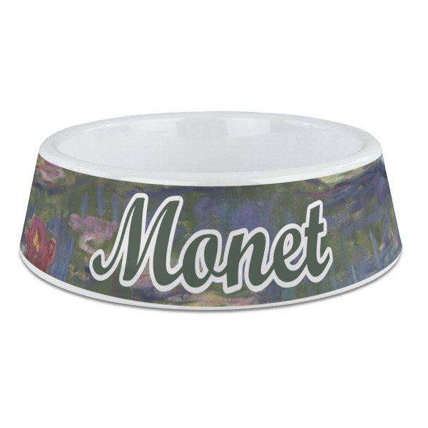 Custom Water Lilies by Claude Monet Plastic Dog Bowl - Large