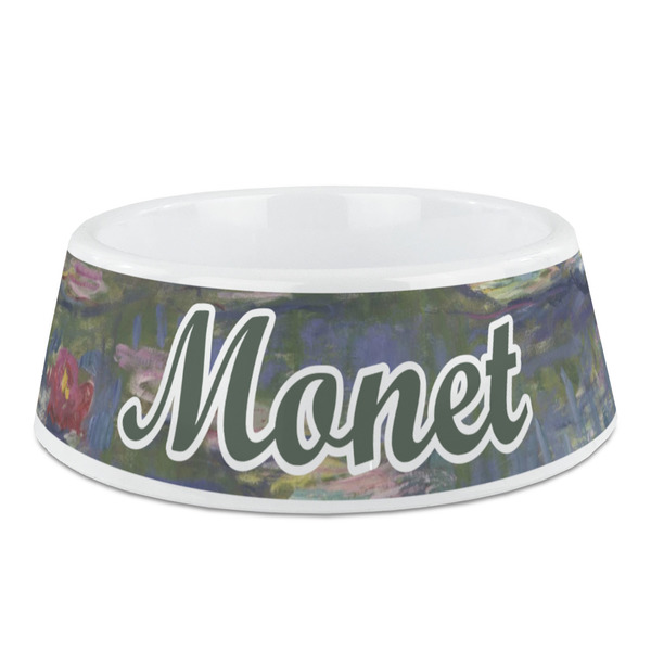 Custom Water Lilies by Claude Monet Plastic Dog Bowl - Medium
