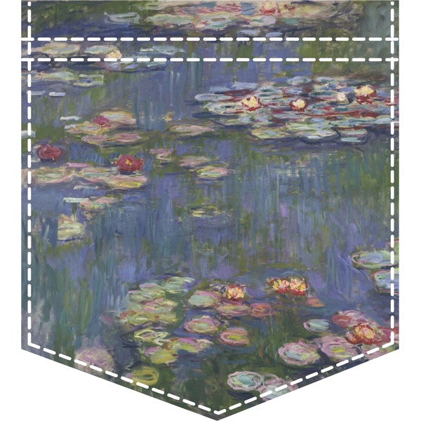 Custom Water Lilies by Claude Monet Iron On Faux Pocket