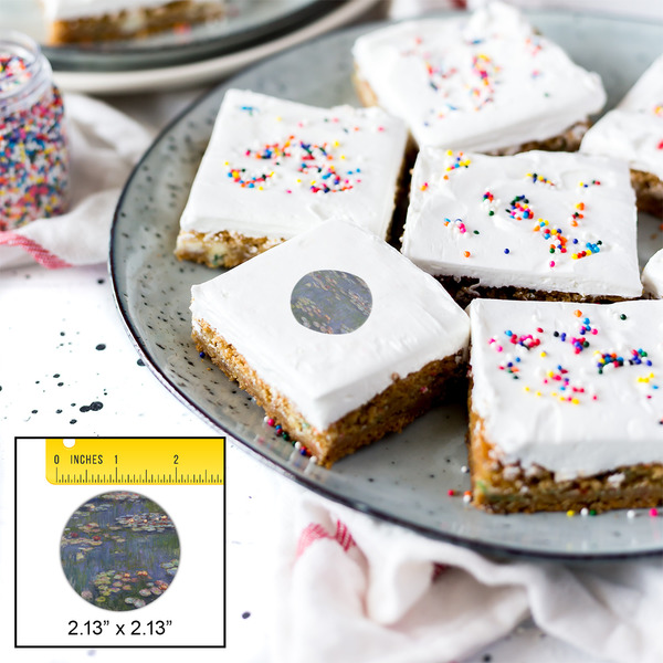 Water Lilies by Claude Monet Printed Icing Circle - Small - In Context