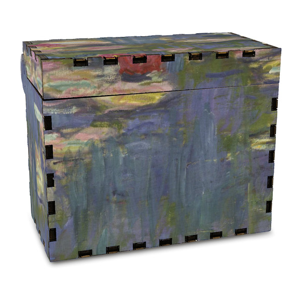 Custom Water Lilies by Claude Monet Wood Recipe Box - Full Color Print