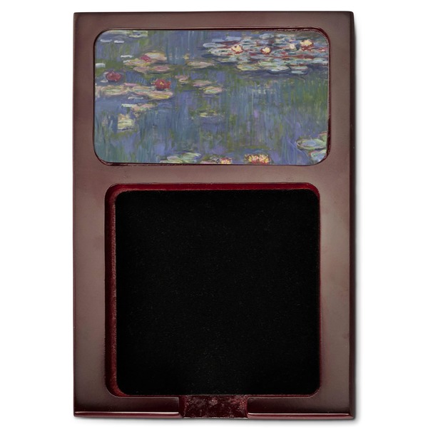 Water Lilies by Claude Monet Red Mahogany Sticky Note Holder - Flat
