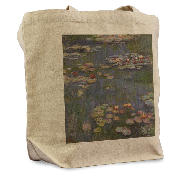 Custom Water Lilies by Claude Monet Reusable Cotton Grocery Bag