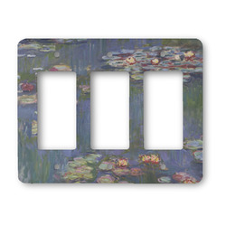 Water Lilies by Claude Monet Rocker Style Light Switch Cover - Three Switch