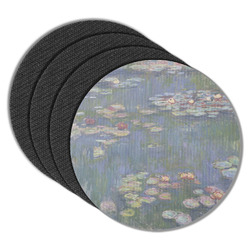 Water Lilies by Claude Monet Round Rubber Backed Coasters - Set of 4