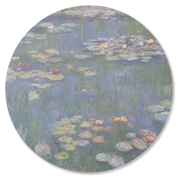 Custom Water Lilies by Claude Monet Round Rubber Backed Coaster