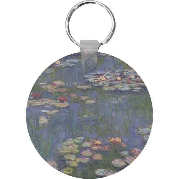 Custom Water Lilies by Claude Monet Round Plastic Keychain