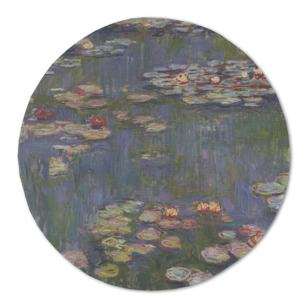 Custom Water Lilies by Claude Monet Round Linen Placemat - Single Sided