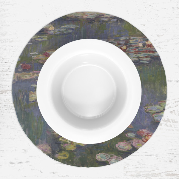 Water Lilies by Claude Monet Round Linen Placemats - LIFESTYLE (single)