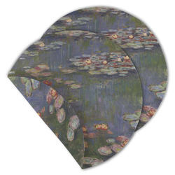 Water Lilies by Claude Monet Round Linen Placemat - Double Sided - Set of 4