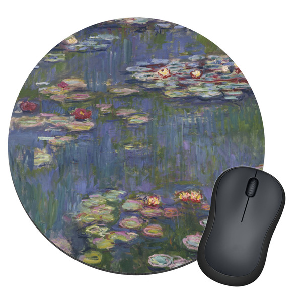 Custom Water Lilies by Claude Monet Round Mouse Pad