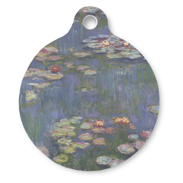 Custom Water Lilies by Claude Monet Round Pet ID Tag