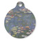 Water Lilies by Claude Monet Round Pet ID Tag - Large - Front