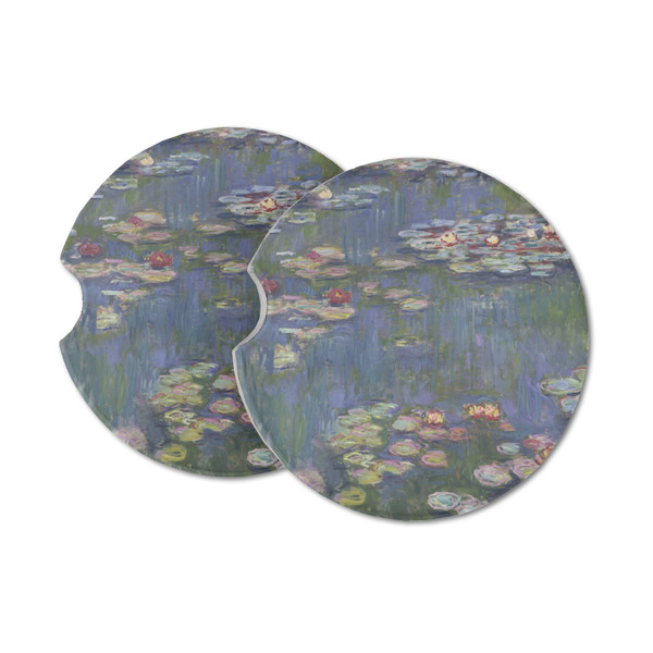 Custom Water Lilies by Claude Monet Sandstone Car Coasters - Set of 2