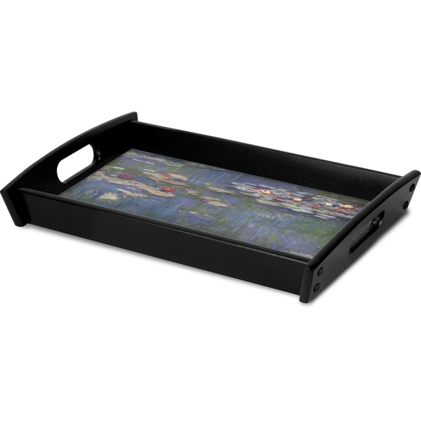 Water Lilies by Claude Monet Serving Tray Black - Corner