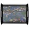 Water Lilies by Claude Monet Black Wooden Tray - Large