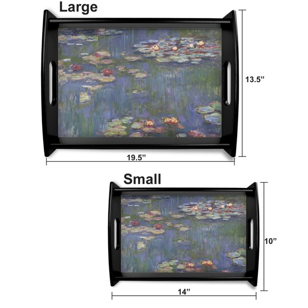 Water Lilies by Claude Monet Serving Tray Black Sizes