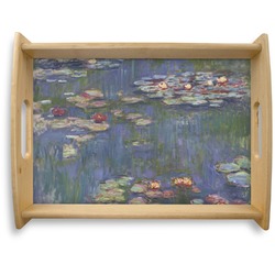 Water Lilies by Claude Monet Natural Wooden Tray - Large