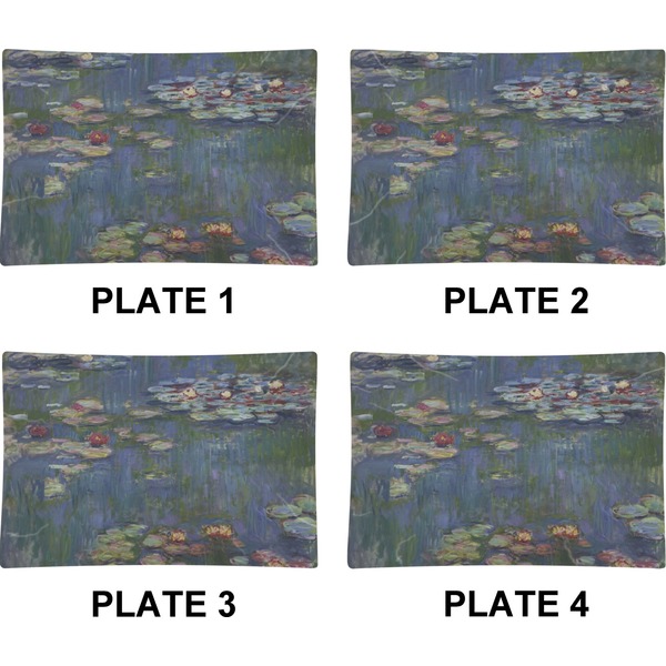 Water Lilies by Claude Monet Set of Rectangular Appetizer / Dessert Plates (Approval)