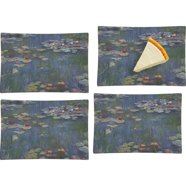 Water Lilies by Claude Monet Set of Rectangular Appetizer / Dessert Plates