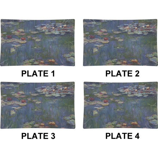 Water Lilies by Claude Monet Set of Rectangular Dinner Plates (Approval)