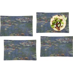 Water Lilies by Claude Monet Set of 4 Glass Rectangular Lunch / Dinner Plate