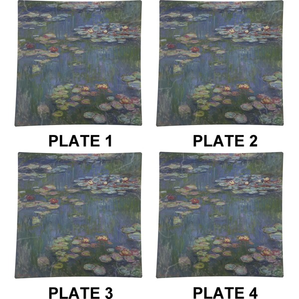 Water Lilies by Claude Monet Set of Square Dinner Plates (Approval)