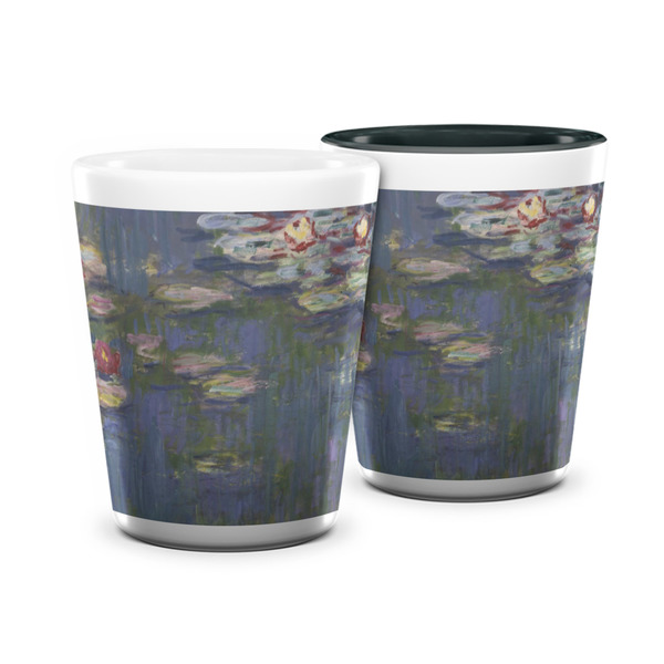 Custom Water Lilies by Claude Monet Ceramic Shot Glass - 1.5 oz