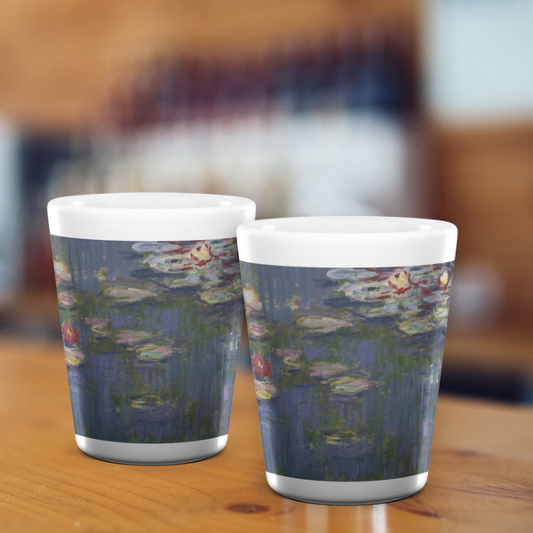 Water Lilies by Claude Monet Shot Glass - White - LIFESTYLE