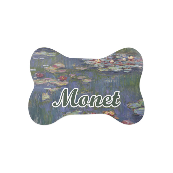 Custom Water Lilies by Claude Monet Bone Shaped Dog Food Mat (Small)