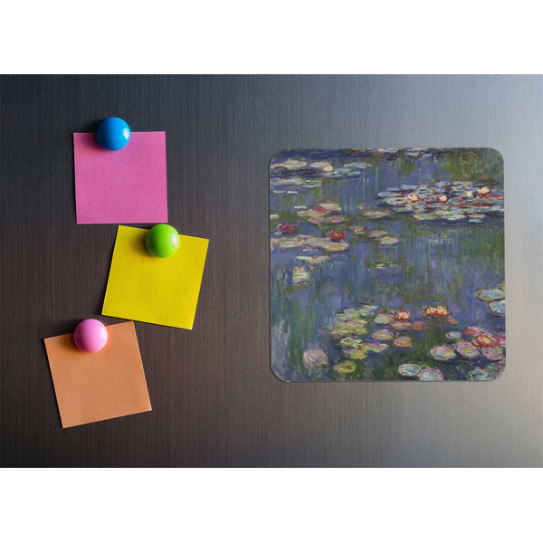 Water Lilies by Claude Monet Square Fridge Magnet - LIFESTYLE