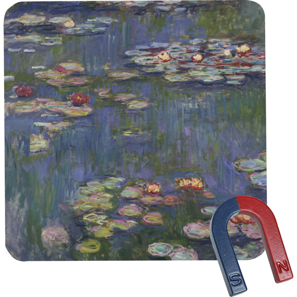 Custom Water Lilies by Claude Monet Square Fridge Magnet