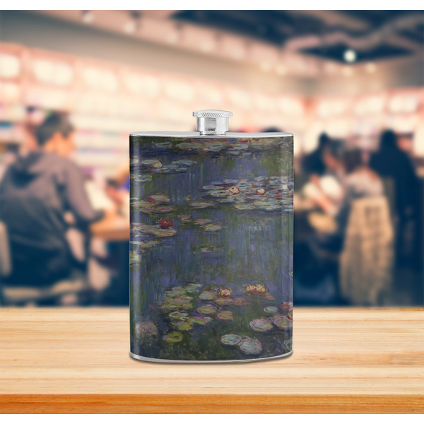 Water Lilies by Claude Monet Stainless Steel Flask - LIFESTYLE 2