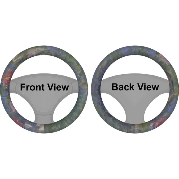 Water Lilies by Claude Monet Steering Wheel Cover- Front and Back
