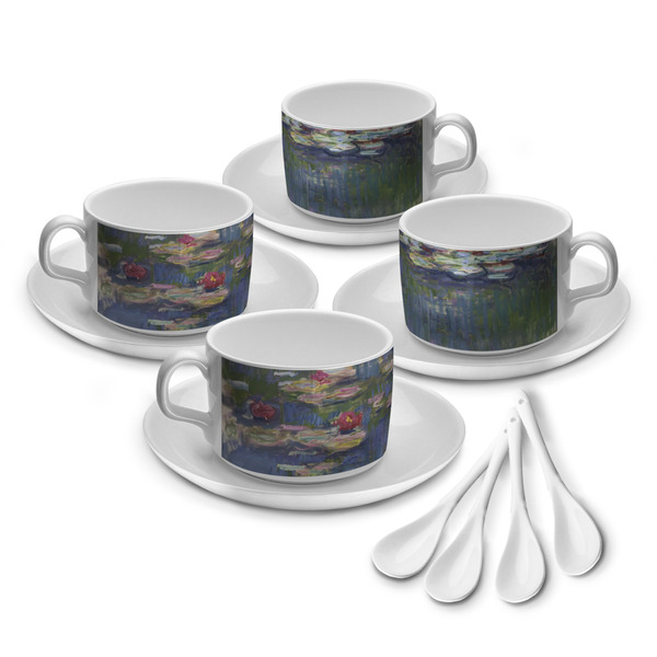 Custom Water Lilies by Claude Monet Tea Cup - Set of 4