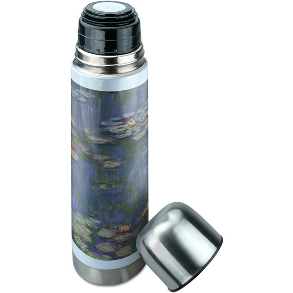 Water Lilies by Claude Monet Thermos - Lid Off