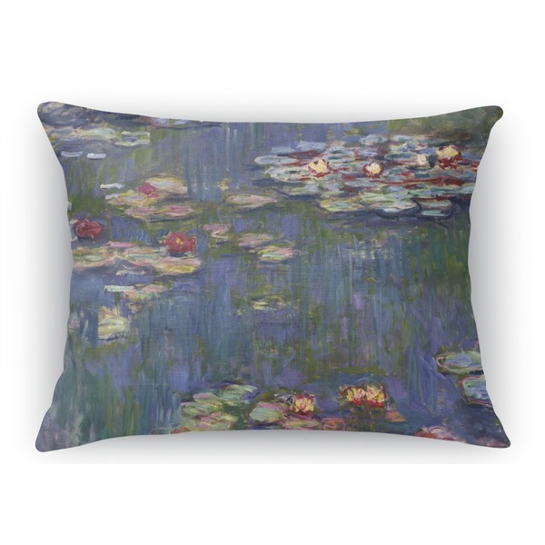 Custom Water Lilies by Claude Monet Rectangular Throw Pillow Case
