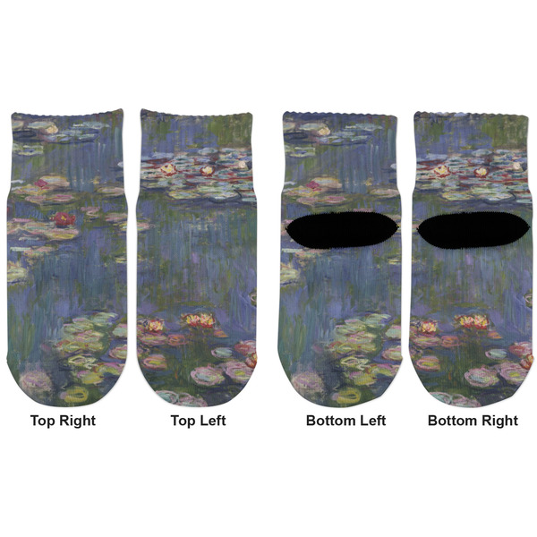 Water Lilies by Claude Monet Toddler Ankle Socks - Double Pair - Front and Back - Apvl
