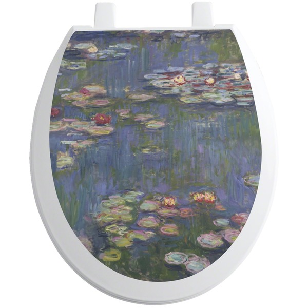 Custom Water Lilies by Claude Monet Toilet Seat Decal - Round