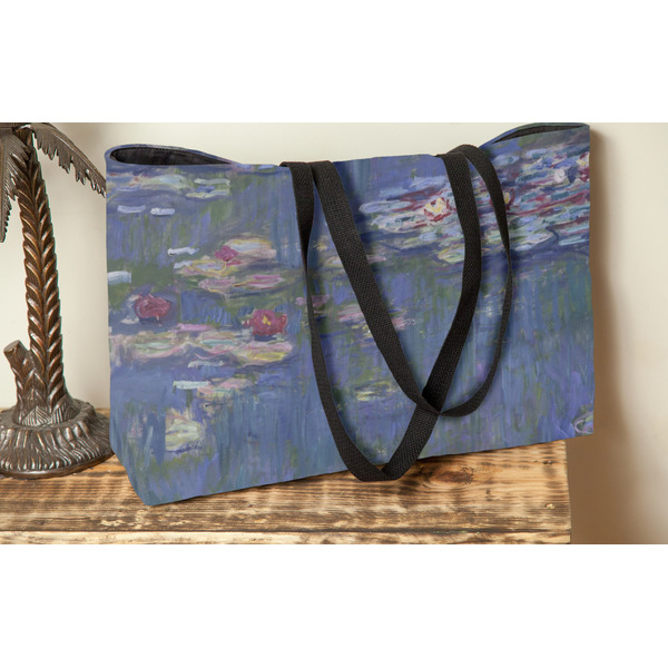 Water Lilies by Claude Monet Tote w/Black Handles - Lifestyle View