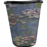 Water Lilies by Claude Monet Waste Basket - Double Sided (Black)