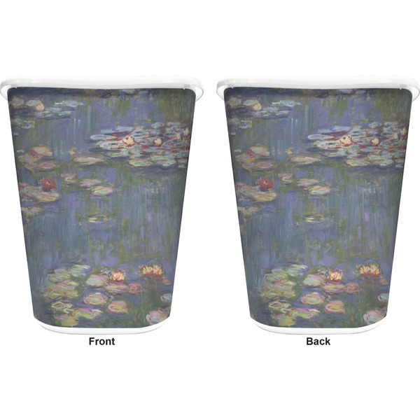 Water Lilies by Claude Monet Trash Can White - Front and Back - Apvl