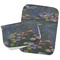 Water Lilies by Claude Monet Two Rectangle Burp Cloths - Open & Folded