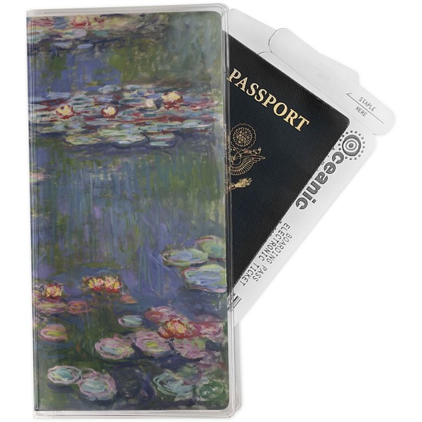 Custom Water Lilies by Claude Monet Travel Document Holder